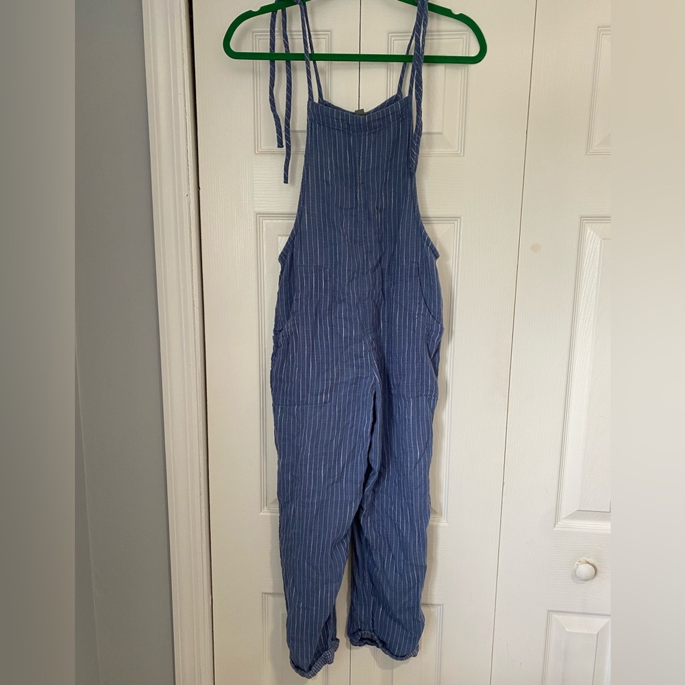 Aerie Stripped Chambray Jumpsuit/Overalls